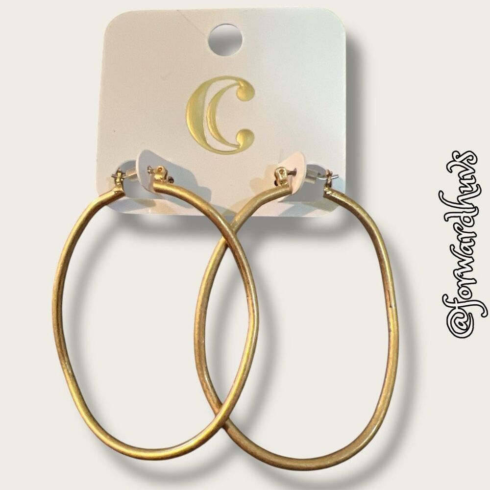 Bundle Sale 3 for $15 | Charming Charlie Gold Tone Hoop Earrings – 1.5 Inches
